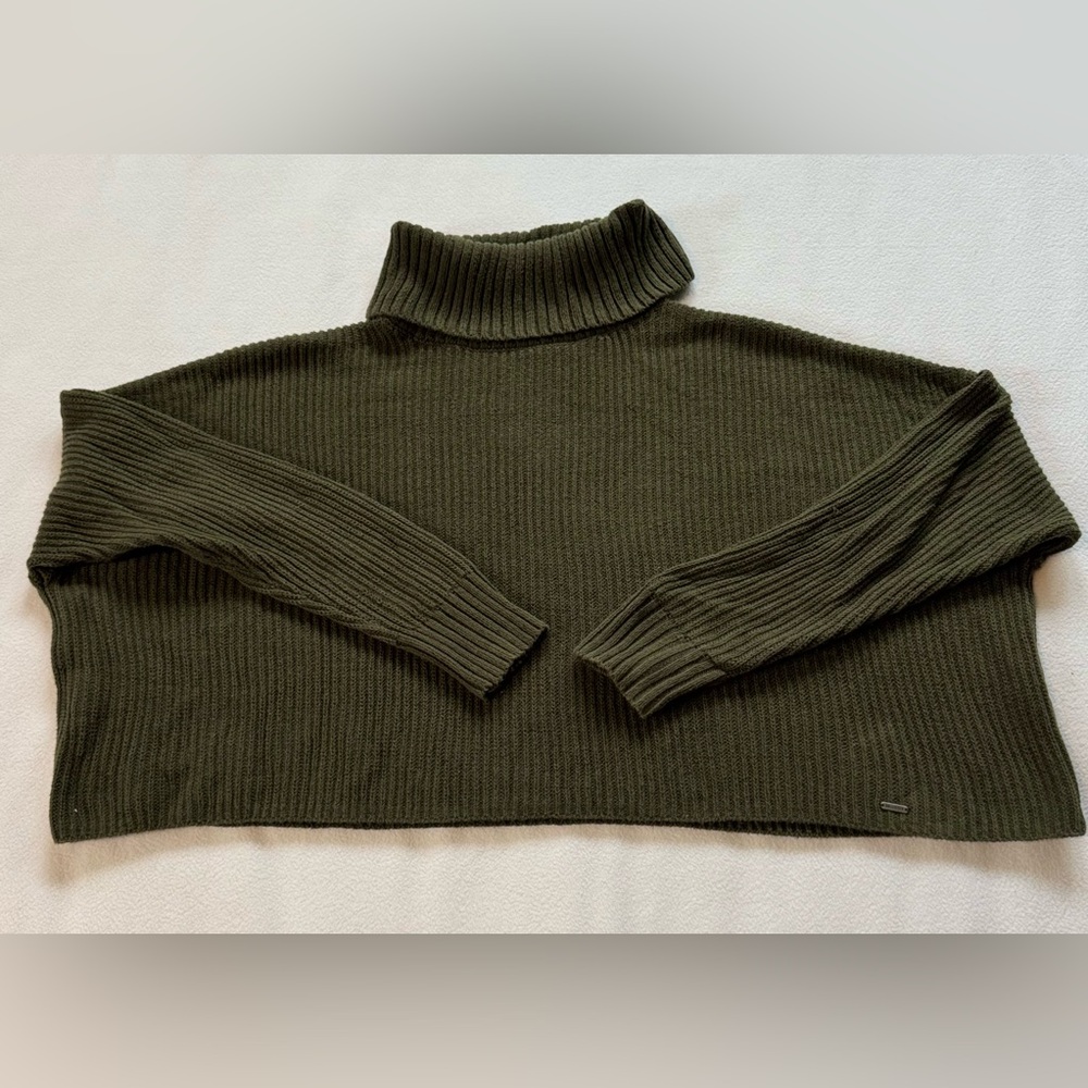 Hollister Dark Olive Turtleneck Sweater (XS)